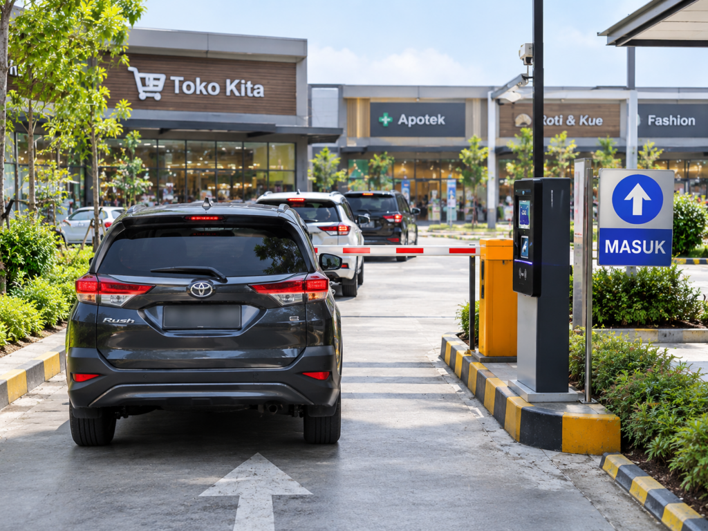 palang parkir 2 gate in